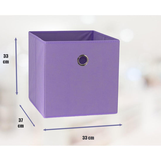 SORTI 33x33x27 CM White 6-Pack Foldable Storage Cubes - Fabric Bookcase Organizers for Toys and More