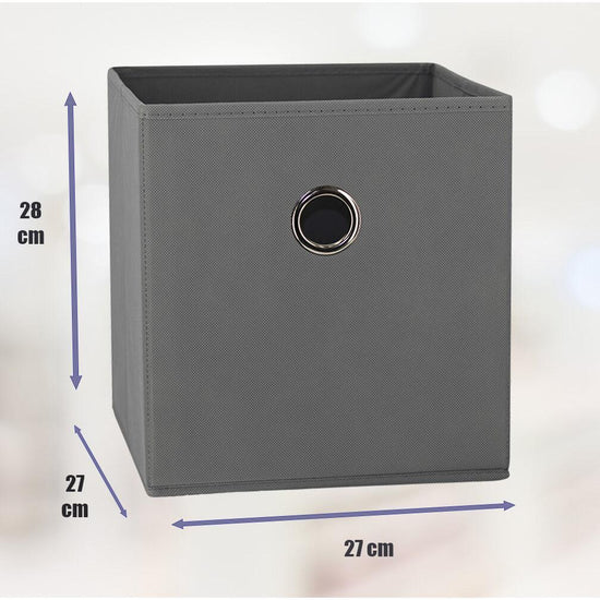 SORTI 27x28x27 CM Grey 8-Pack Foldable Storage Cubes - Fabric Bookcase Organizers for Toys and More