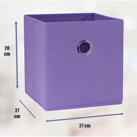 SORTI 27x28x27 CM Light Purple 8-Pack Foldable Storage Cubes - Fabric Bookcase Organizers for Toys and More
