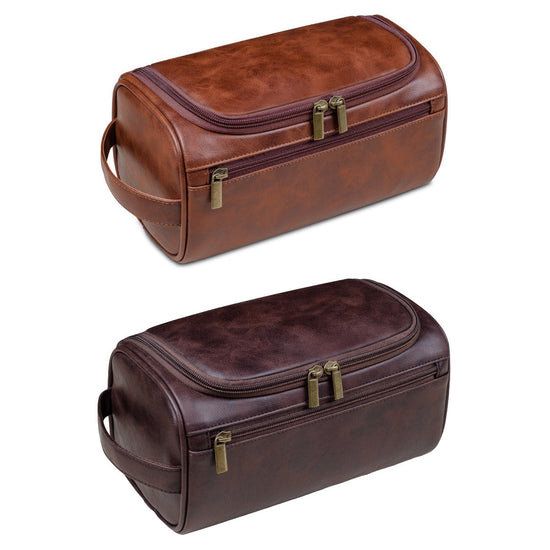 Large Capacity Waterproof Travel Toiletry Bag Cosmetic Organizer Multifunctional - Red Brown