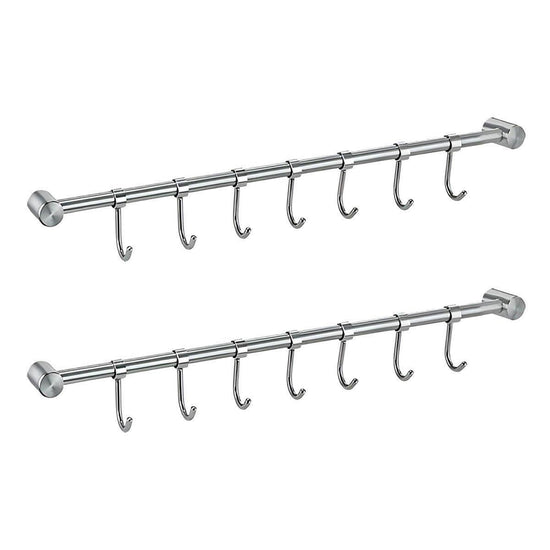 2PCS 304 Stainless Steel Bathroom Towel Hook Wall Mounted Clothes Kitchen Hanger