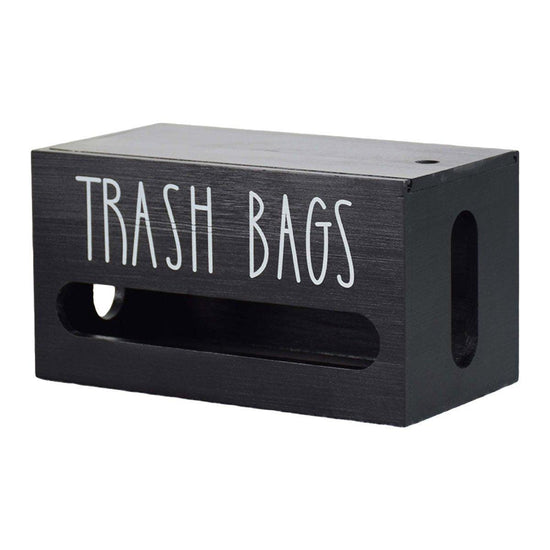 Wooden Plastic Bag Storage Box Hanging Rubbish Bag Organizer Extractable Tissue