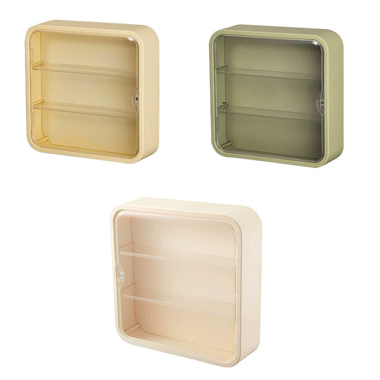 Wall Mounted Showcase Acrylic Figures Toys Display Case Dustproof Storage Box - Beige