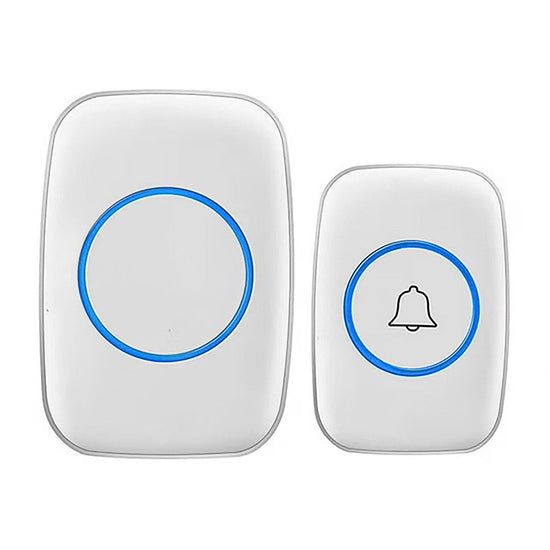 Wireless Doorbell Kit Home Call Button Remote Control White Waterproof Chime