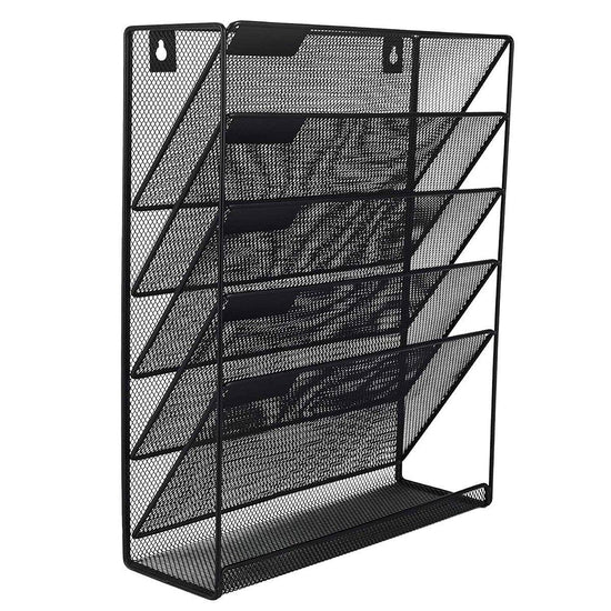 5 Tier Iron File Organiser Desktop File Management Shelf for Office Storage Desk