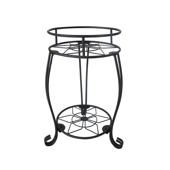Foldable Plant Stand 2 Tier Metal Flower Shelf for Indoor Outdoor