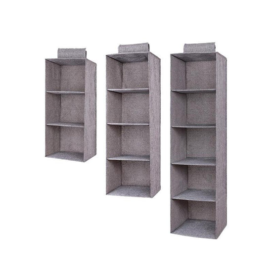 3/4/5 Tier Hanging Closet Organizer Fabric Storage Shelves for Wardrobe and Shoes - 5 Tier