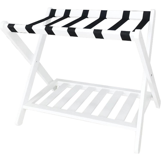 Foldable Luggage Rack Stand Portable Black Storage Shelf for Bedroom Travel