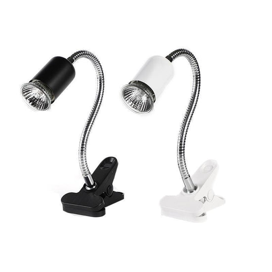 E27 Reptile Heat Lamp UVA UVB Turtle Lizard Heating Light with Clip - 25W Bulb + Black Holder