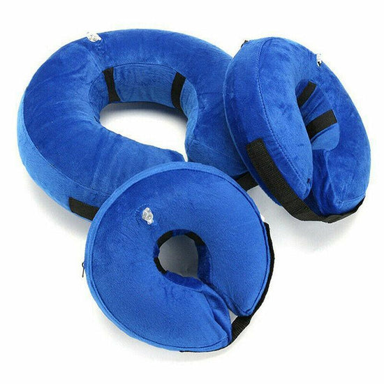Blue Pet Dog Inflatable Soft Healing Collar Cone Wound Medical Cat Protective Jackets - L (40*40CM)