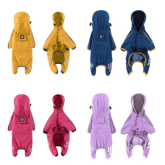 Waterproof Four Corner Pet Raincoats In Large Medium And Small Sizes Are Suitable For Dogs - Purple - XXL