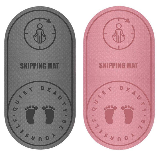 Jump Rope Mat Soundproof Shock Absorbing Mat for Indoor Fitness Yoga Floor Use - Grey