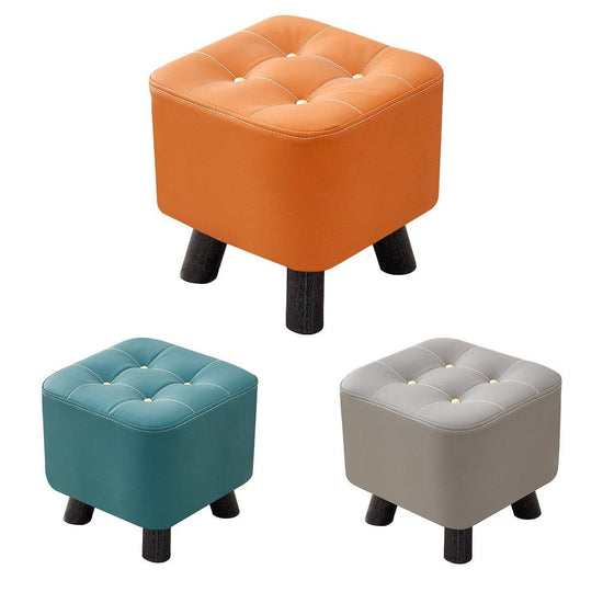 Small Stool Household Sofa Stool Shoes Changing Low Seat for Bedroom and Living - Orange