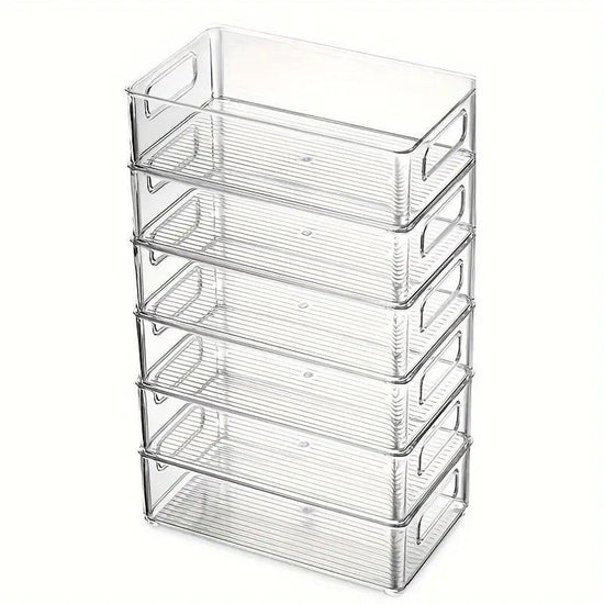 6pcs Transparent Fridge Organizer Storage Box for Kitchen and Food Organization