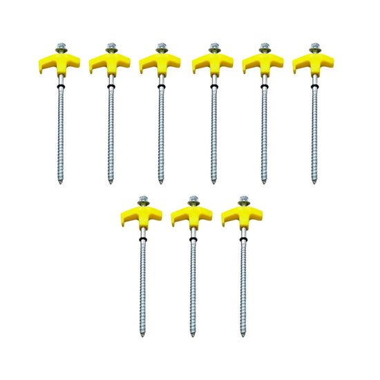 9PCS High Strength Carbon Steel Tent Stakes Outdoor Camping Pegs M8x200 Durable
