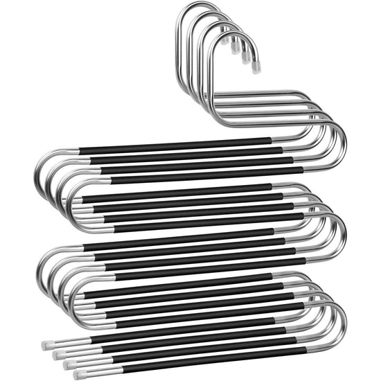 Clothes Hanger 4pcs S Shape Non Slip Multi Layer Trousers Rack Closet Organiser