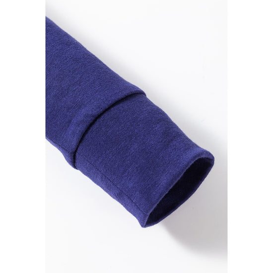 Blue Solid Top and Christmas Pants Two Piece Lounge Set - XL