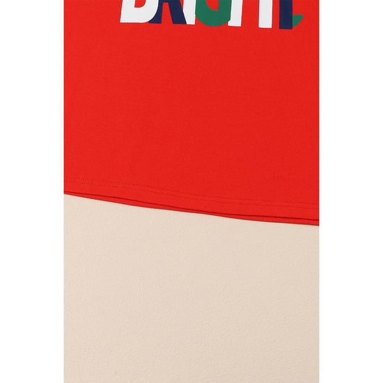 Multicolor ALL IS BRIGHT Graphic Christmas Plaid Pajamas Set - S