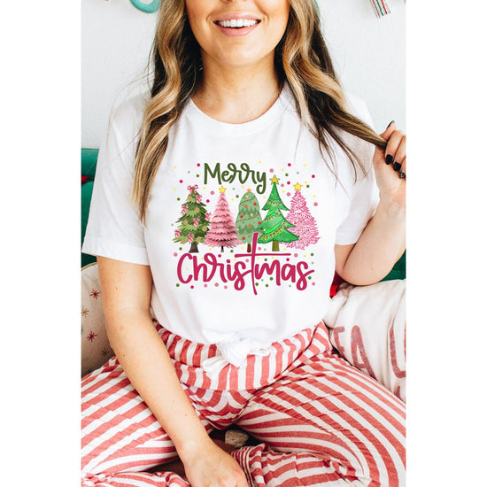 White Merry Christmas Holiday Vibe Graphic Crewneck T Shirt - 2XL