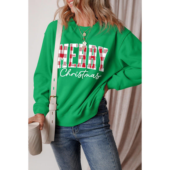 Dark Green Merry Christmas Heat Transfer Graphic Sweatshirt - 2XL