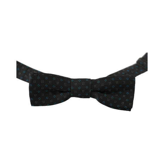 Dolce & Gabbana Gray Patterned Silk Bow Tie One Size Men