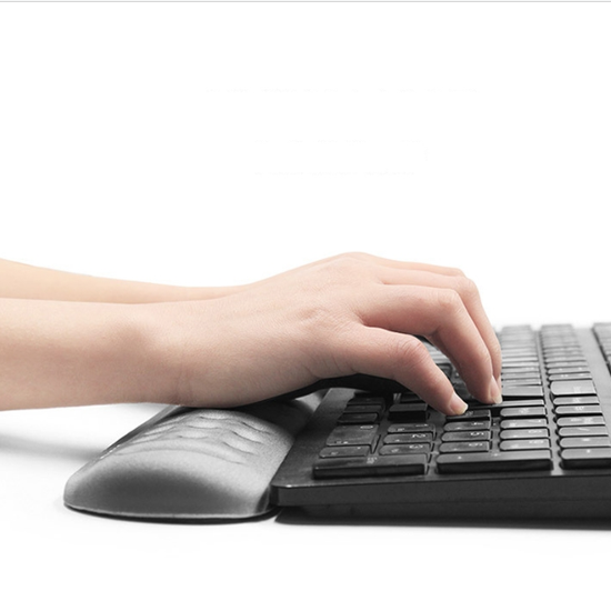 Silicone Memory Cotton Wrist Pad For Keyboard And Mouse Large Size Gray