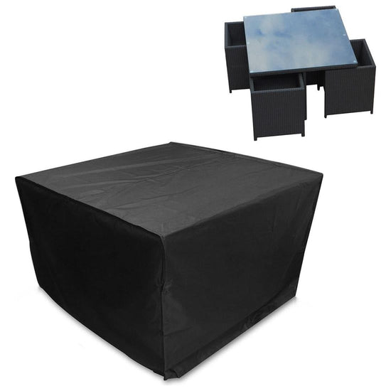 Outdoor Furniture Set Cover - Waterproof Anti-Uv Dust-Proof - 210D Oxford Cloth - 123X123X74Cm - Black