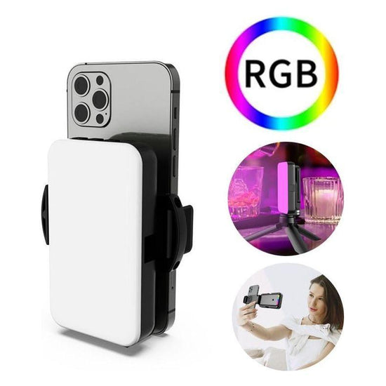 Foldable Rgb Fill Light With Phone Clip & Cold Shoe Interface