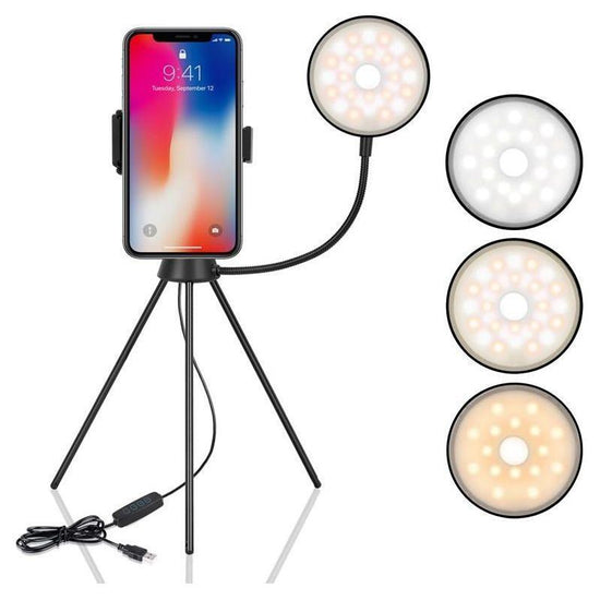 Dimmable Led Ring Light With Phone Tripod Stand