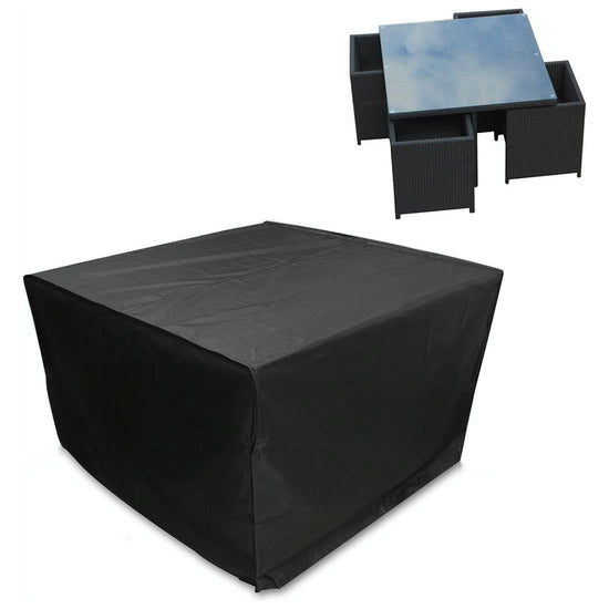 Outdoor Furniture Set Cover - Anti-Uv Waterproof Dust-Proof 210D Oxford Cloth Folding 126X126X74Cm Black