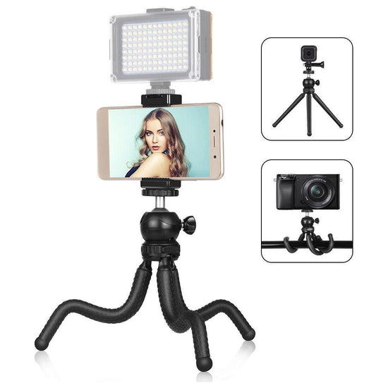 Flexible Mini Octopus Tripod With Ball Head And Phone Clamp