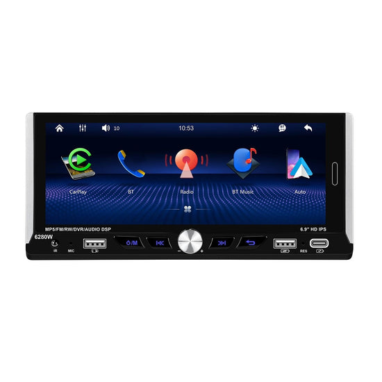 6.9 Inch Car Mp5 Player With Carplay Function & Backup Camera - Standard + 12 Light Camera