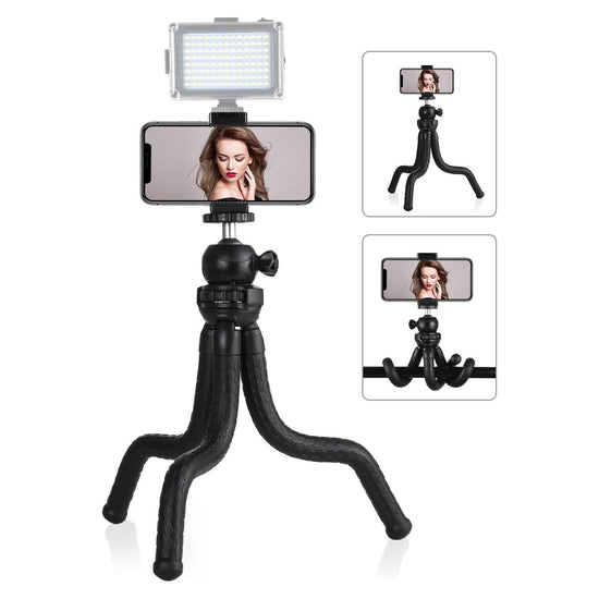 Flexible Mini Octopus Tripod With Ball Head And Phone Clamp For Slr Cameras Gopro And Cellphones