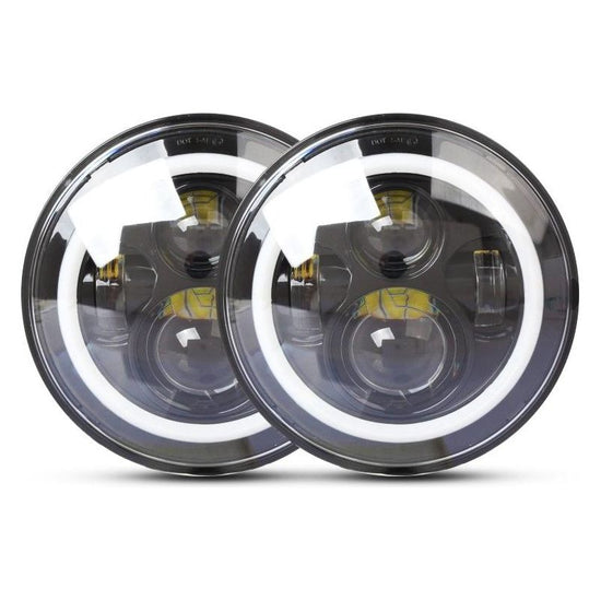 2 Pcs 7 Inch Ip68 Waterproof 6500K 75W Cree Led Headlight Hi / Lo Beam Driving Lamp For Jeep Wrangler Jk Tj Lj