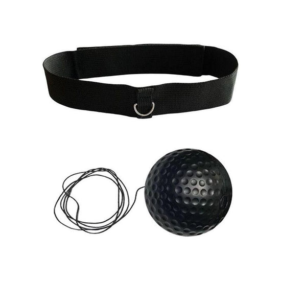 Indoor Boxing Reflex Training Ball With Headband - Black Pu Speed Ball - Tennis Ball Yellow
