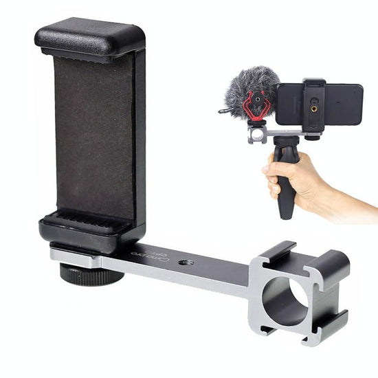 Three-Headed Hot Boot Adapter For Gimbal With Led Mic Mount