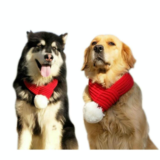 Pet Christmas Wool Scarf Medium & Large Dog Saliva Towel - Size Xl