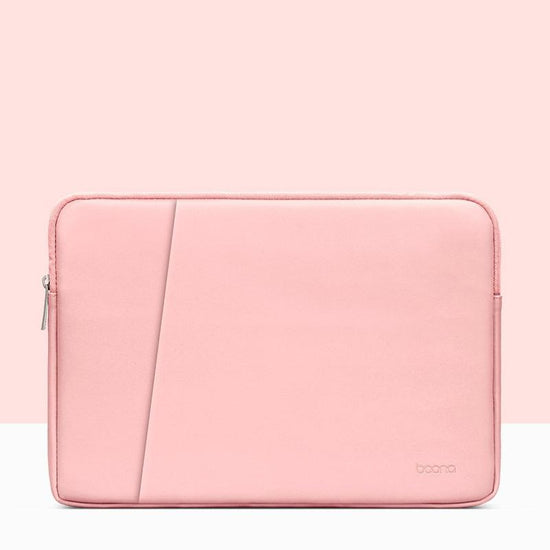 Double-Layer Leather Laptop Bag - Pink - 16 / 17 Inch