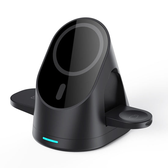 3 In 1 Magnetic Wireless Charging Bracket For Smartphone Iwatch Airpods - Black