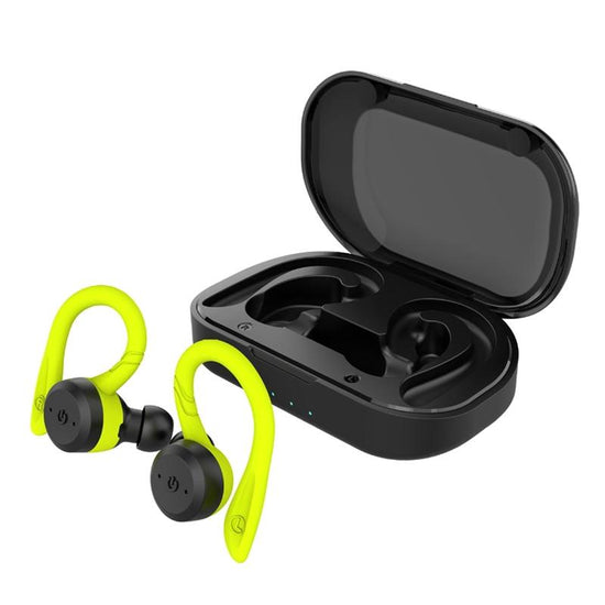 Waterproof Tws Wireless Earphones for Sports - Ear-mounted - Black