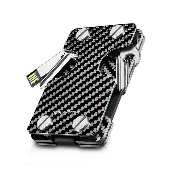 Multifunctional Edc Wallet For Keys & U Disk New Bring Metal Card Holder - Black