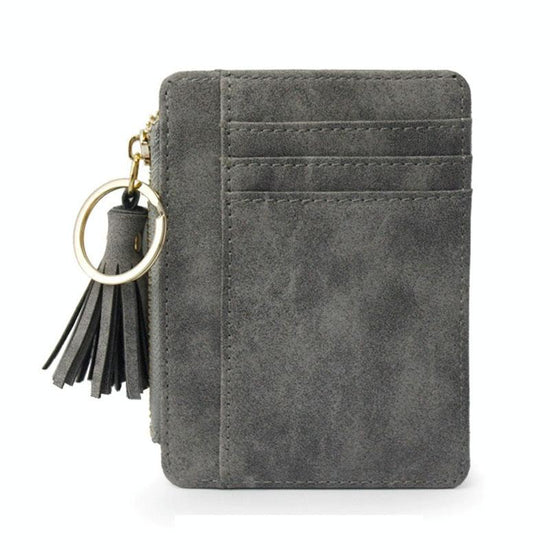 Compact Card Holder With Large Capacity Cute Mini Coin Purse - Grey