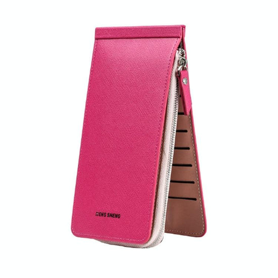 Ultra Thin Multi Card Wallet Multi Function Card Holder - Pink