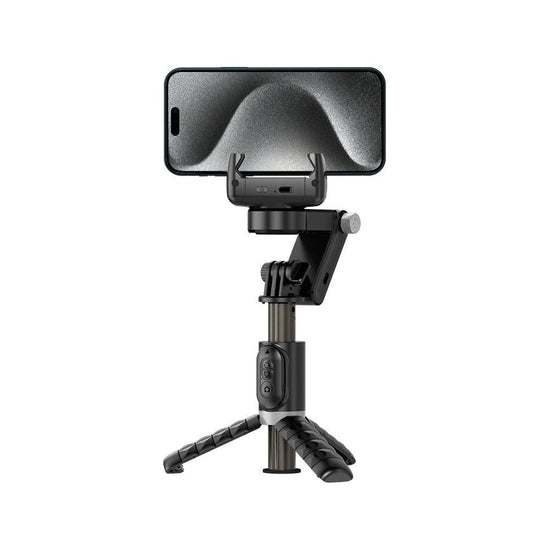 Desktop Gimbal Stabilizer With Fill Light And Selfie Stick - Black