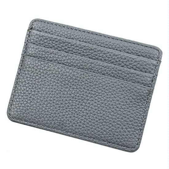 Lychee Pattern Mini Card Holder Multi Card Slots Ultra Thin Coin Purse - Blue