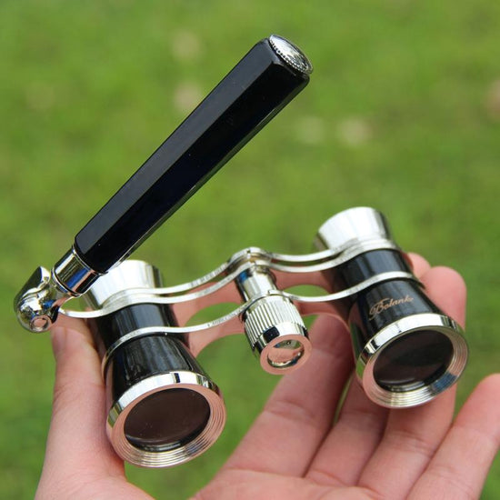 Chrome Double Cylinder Telescope with Handle - 3 x 25 Lady - Wine Red