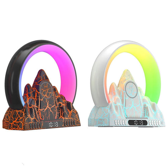 Wireless Charger With Alarm Clock & Bluetooth Speaker - Black