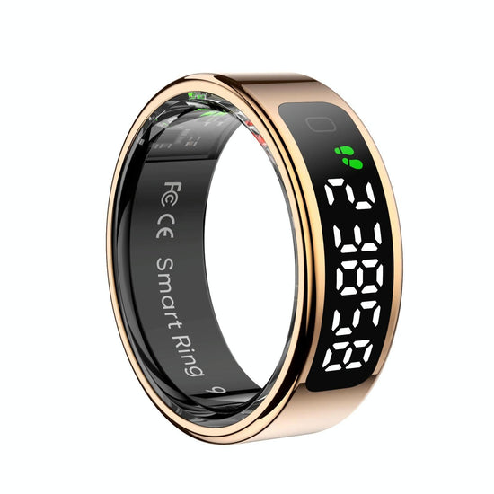 Smart Ring Heart Rate Blood Oxygen Sleep Sports Size 10 - Black