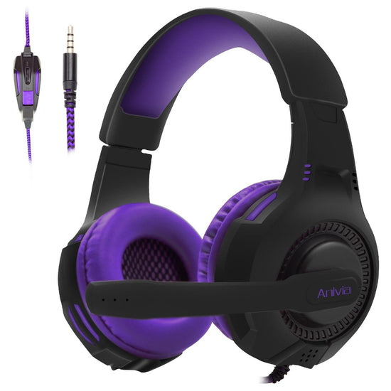 3.5Mm Wired Gaming Headset With Mic Black / Purple