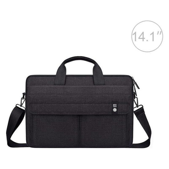 14.1 Inch Laptop Carrying Bag With Shoulder Strap - Handheld Briefcase Style - Black